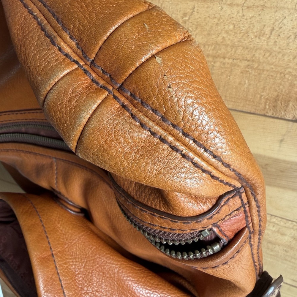 Fossil Explorer Large Brown Leather Fold Over Messenger Satchel Bag Vintage - Picture 11 of 11